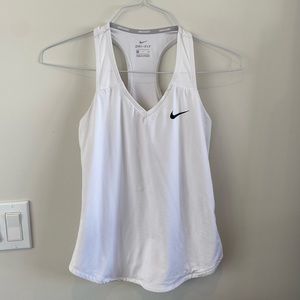 Nike Dri-Fit Arctic White V-Neck Racerback Cute Athletic Tank Top
